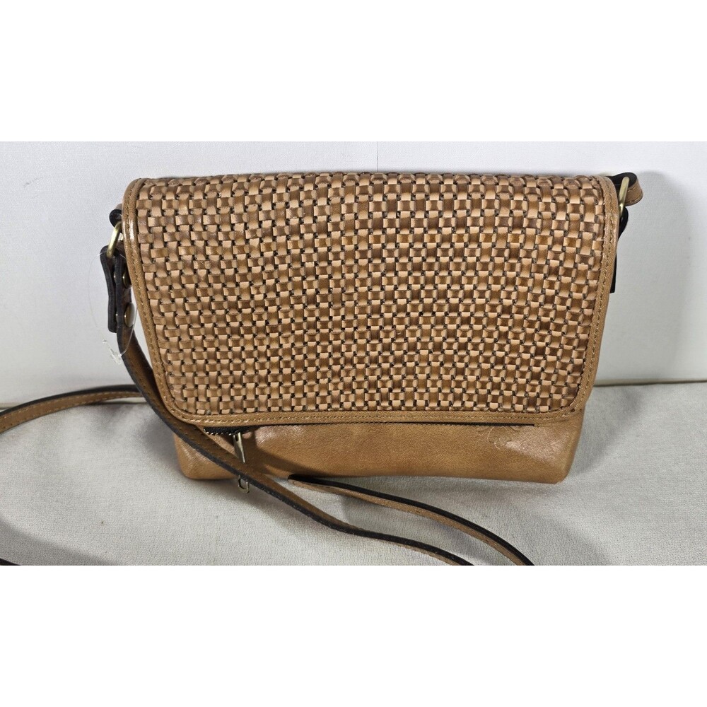 Patricia Nash Corfu Leather Crossbody Sand Women's New Purse / Bag.  9 x 6.